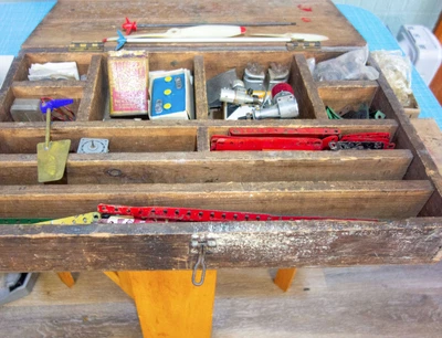 £69 • Buy Large Qty Of Vintage Meccano/Mecanno In  Wooden Box  With Two Boat/plane Engines
