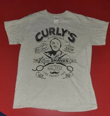 Vintage 1990s The Three Stooges Curley's Barber Shop Gray TV T Shirt Men's M • $25