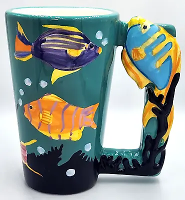 Key Largo Tropix Fish Coffee Mug 3D Fish Handle Ceramic Multi-Color Cup 16 Oz • $14.99