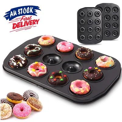 $17.95 • Buy 12 Cups Cute Dough Tray Donut Mould Baking Doughnut Mini Maker Cake Pan