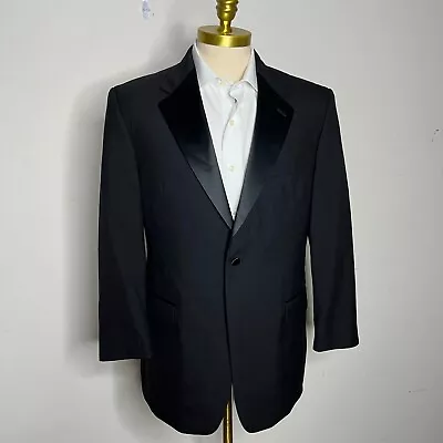 Stafford Formal Wear Tuxedo Blazer Mens Solid Black Size 42R Dinner Jacket • $49.99