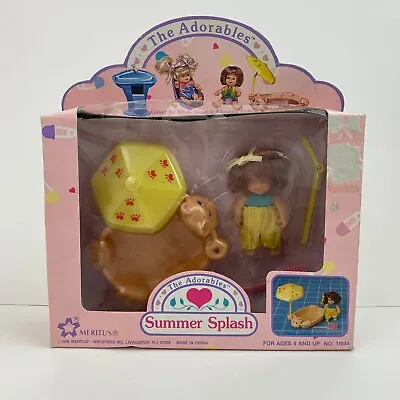 Vintage 1988 Meritus The Adorables Summer Splash Doll & Accessory Set New • $10.99