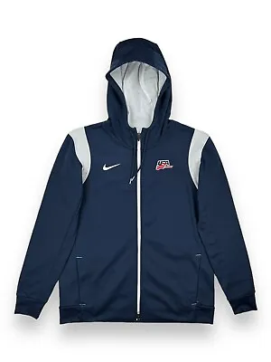 Nike On Field USA Olympic Hockey Team Full Zip Hoodie Mens Large • NEW • $85