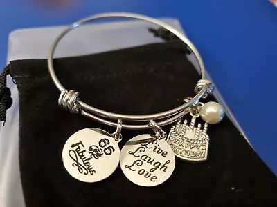 65th Birthday Bangle Bracelets Gifts  Her Happy Birthday Bangles Cake BIRTHDAY  • £5.99