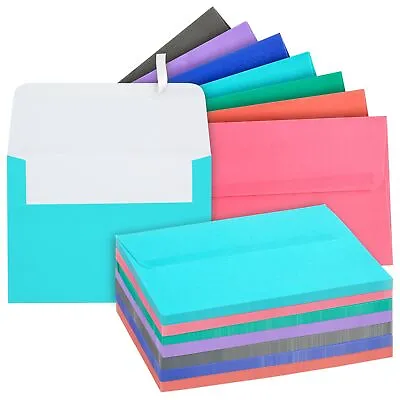 100 Pack Colored Envelopes 5x7 For Mailing A7 For Invitations Greeting Cards • $16.79