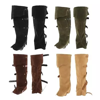 Costume Boots Covers Leg Guards Gothic Punk Soldier Costume Accessories Boots • $24.21