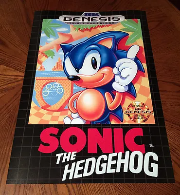 $14.99 • Buy Sonic The Hedgehog Sega Genesis Box Case Art Retro Video Game 24  Poster Print