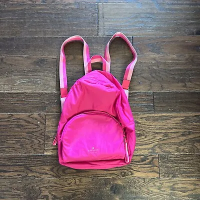 Kate Spade Arya Medium Bright Magenta Nylon Packable Backpack BookBag Bag • $35