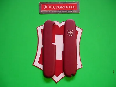 VICTORINOX 91mm DARK RED NON-GLARE SWISS ARMY KNIFE SCALES + TOOTHPICK + TWEEZER • $14.47