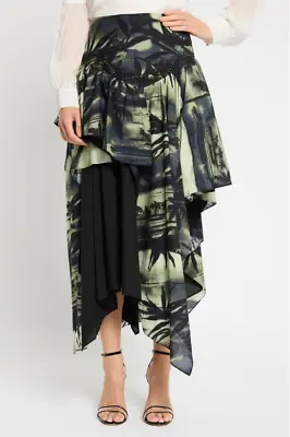 $229.95 • Buy Sass & Bide Jungle Madness Skirt Womens Size 12 Multicolour Cotton Silk J15901