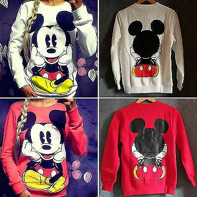 £11.29 • Buy Women Mickey Minnie Mouse Hoodie Pullover Sweatshirt Fashion Jumper Blouse Tops