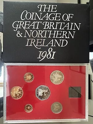 1981 Royal Mint Coinage Of Great Britain And Northern Ireland Proof Coin Set • £9