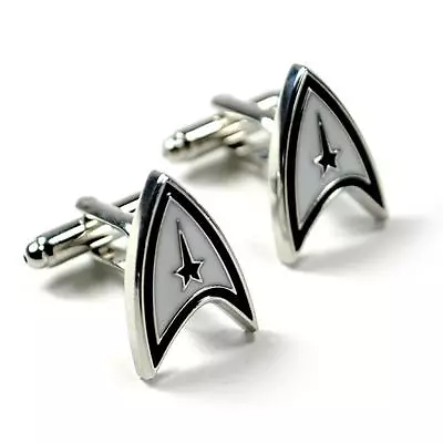 £11.87 • Buy STAR TREK CUFFLINKS Insignia Stainless Steel NEW W GIFT BAG Pair Men's Jewelry