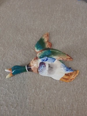 £14.46 • Buy Vtg Wall Pocket Planter Flying Duck Mallard Ceramic Porcelain Figurine Japan ?
