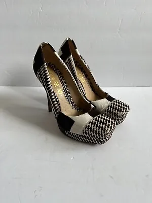 Gwen Stefani L.a.m.b Pony Hair Brown & White Platform High Heel Shoes 7 • $129.96