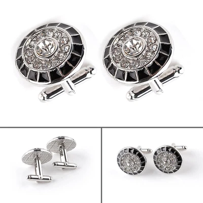 £3.92 • Buy  2pcs Men Diamante Cufflinks High-end Business-style Cuffs White Shirt