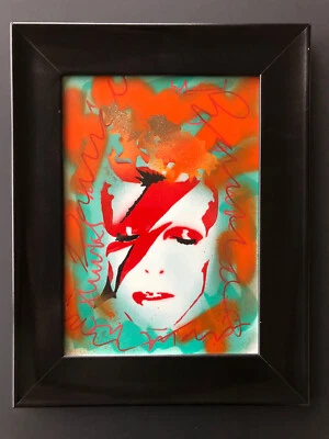 £80 • Buy BOWIE ZIGGY STARDUST Tapirart Original Art Pop Warhol Banksy Rock Pure Evil