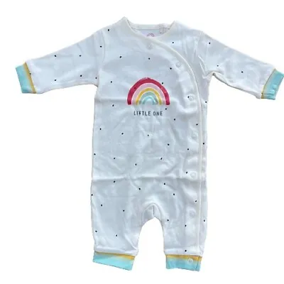 £4.95 • Buy Baby Sleepsuit Babygrow Girls Boys Cotton All-In-One Unisex Embroidered Pyjamas