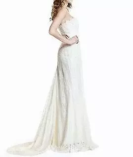 Nicole Miller Strapless Beaded Lace Bridal Wedding Gown Fd0002 6 $1150 • $250