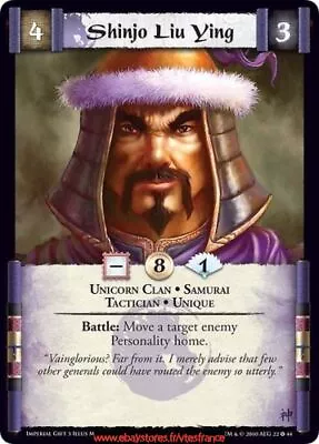 Shinjo Liu Ying - Unicorn Clan / Imperial Gift 3 ENG - L5R CCG • £2.56