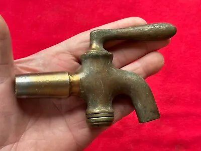 VINTAGE BRASS WOODEN BARREL DRUM SPIGOT FAUCET 20s 30s 40s STEAM ENGINE ERA OLD! • $9.99