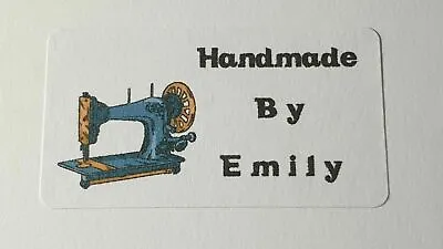 325 X Hand Made Handmade By Labels Vintage Sewing Machine Matte Labels Stickers • £5.01