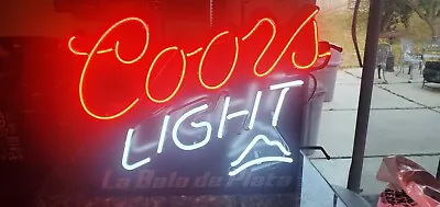 Coors Light Beer Neon Bar Sign Vintage La Bala De Plata Rare Vintage Pub 27x22 • $200