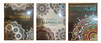 3 Pack Adult Mandala Coloring Book Stress Relieving Style Patterns Relaxation • $19.99