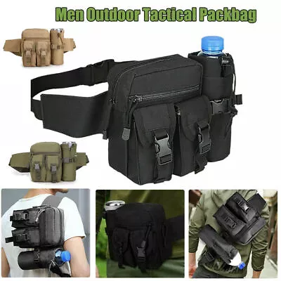 Men Waist Bag Tactical Nylon Fanny Pack Military Molle Travel Hip Belt Bum Pouch • £7.99