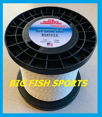 WOODSTOCK BRAIDED DACRON IGFA Fishing Line Green Spot 130lb-1200yd FREE USA SHIP • $115.99