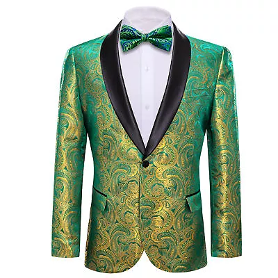 Men's Paisley Suit Jacket Blazer Stylish One Button Slim Fit Floral Tuxedo Party • $59.99