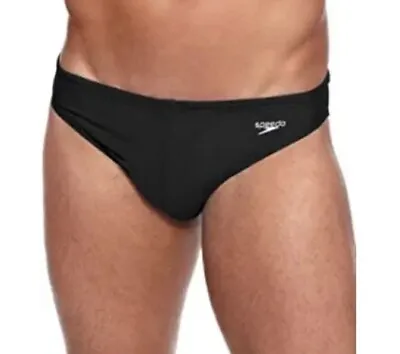 NWOT Speedo Men's Powerflex Eco Black Adult Men Bikini Swimwear Size 32 • $26.99
