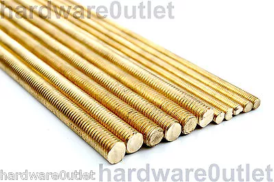 BRASS STUDDING Allthread Threaded Rod M4 M5 M6 M8 M10 M12 - 1 Mtr Lengths • £28.20