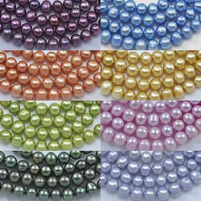 7-8mm Near Round Freshwater Pearls Loose Beads For Jewellery Making • £16.26