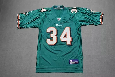 Vintage Miami Dolphins Jersey Mens Large Blue Reebok #34 Williams NFL Football • $24.97