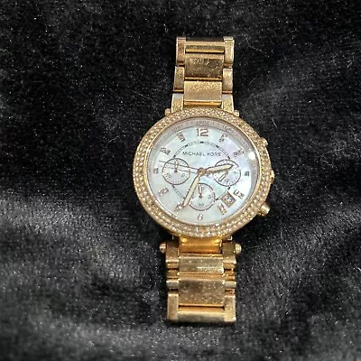 Michael Kors Parker Chronograph Ladies Watch - Mother Of Pearl/Rose Gold • $6.23