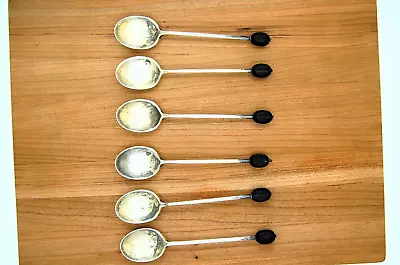 Antique Mappin & Webb Sterling 1927 Sheffield Coffee Bean Set Of 6 Spoons • $175