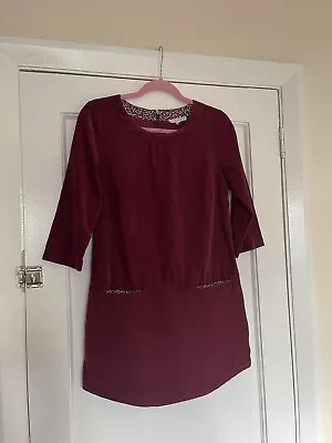 White Stuff Burgundy Corduroy Cotton Dress Lindy Hop Dress Size 8 • £14.99