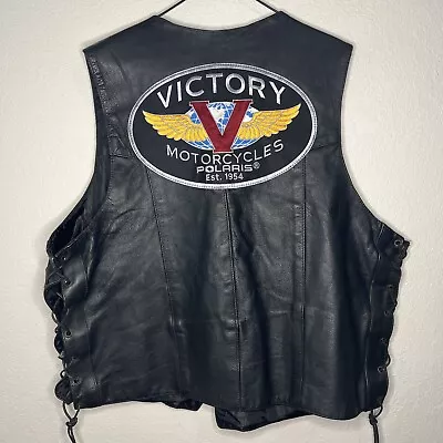 Victory Motorcycles Leather Vest Unik Size 50 • $5.50