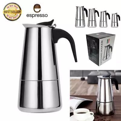 Stainless Steel Espresso Coffee Stovetop Maker Pot Percolator (2/4/6/9Cup) • $6.99