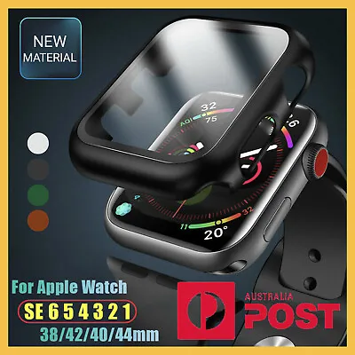 $6.90 • Buy Apple Iwatch Full Screen Protector Glass Case 7 6 SE 5 41/38/40/44/45mm Watch