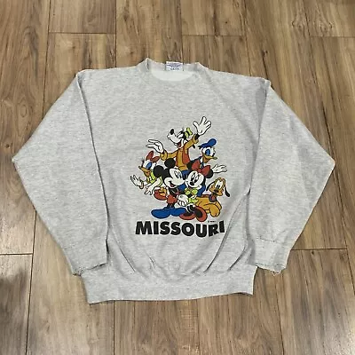 Vintage 90s Velva Sheen Disney Characters Missouri Crewneck Sweatshirt Men’s Lar • $30