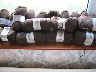 Jaeger Spiral Spun Double Knitting Wool. Dark Brown. 18 X 50g. Pure New Wool. • £18