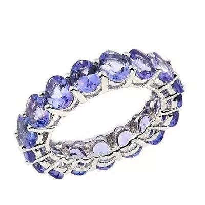 HSN Colleen Lopez Sterling Silver Oval Tanzanite Eternity Band Ring Size 6 • $45