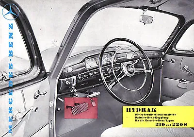 Mercedes Benz Ponton 219 & 220S Hydrak 1957-59 Original German Brochure Pub 376 • $37.90