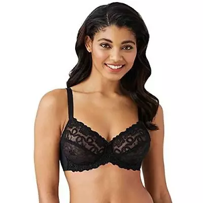 Wacoal Women's Renaissance Rose Embroidered Underwire Bra Black 36C • $55.79