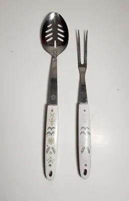 Vintage MCM Flint Arrowhead Harvest Wheat Utensils Set Of 2 Pieces Spoon Fork • $17.99