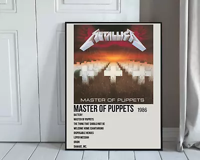 Master Of Puppets Album Cover Poster Metallica Poster Framed 11x17  Music Poster • $33.90