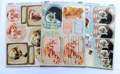 Kanban/Craft UK 3 A4 Sheets Foiled & Die Cut Cat Card Toppers • £2.99