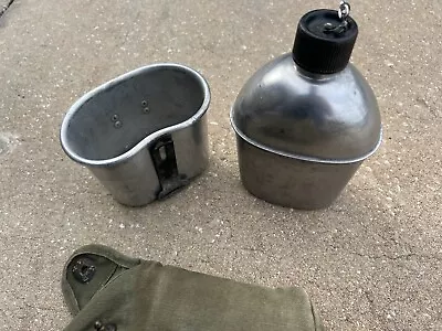 WW2 US Military Issued Canteen & Cup Vollrath 1945 W/ Canvas Cover • $60